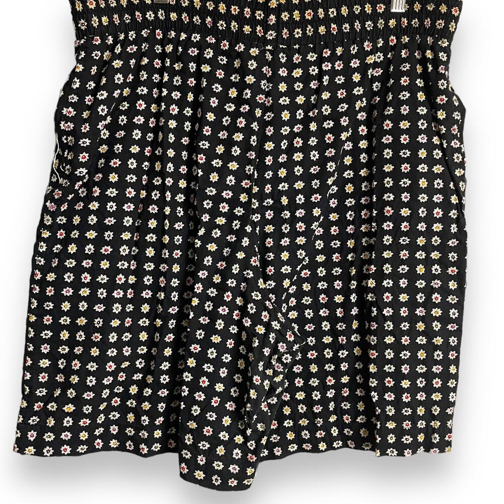 Chaus Sport All Over Floral Print Shorts Women's L Black VTG Festival Boho Vacay - Picture 3 of 15